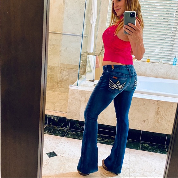 7 For All Mankind Studded A Pocket Bootcut Jeans - Picture 9 of 16